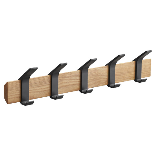 Yamazaki Rin 5 Hook Metal Wood Coat Rack Temple Webster